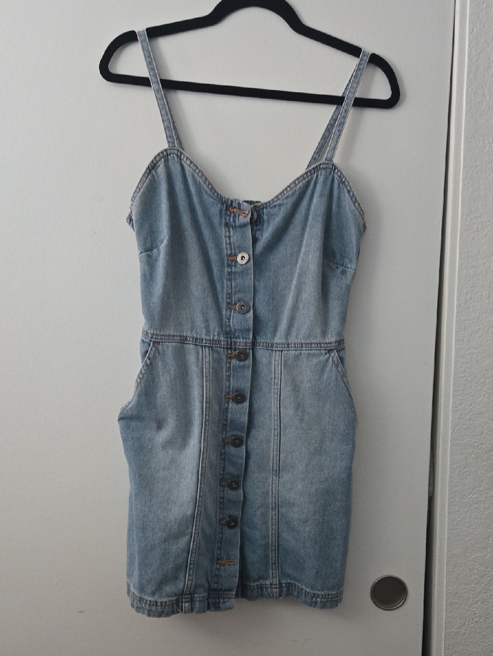 Vans Light Blue Denim Button-Front Mini Dress